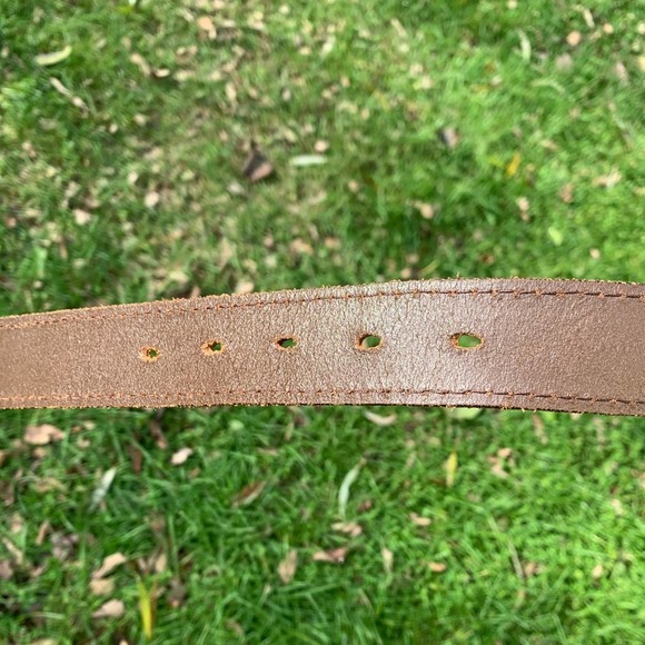 Genuine Buffalo Leather bohemian tribal pattern brown belt - Picture 6 of 11